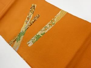 リサイクル　横笛・器物に花鳥模様織出し名古屋帯